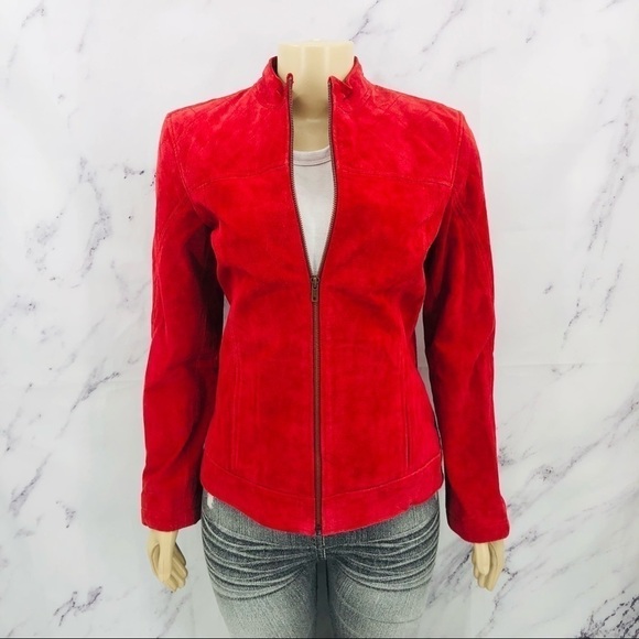 Ruff Hewn Genuine Red Leather Jacket - Picture 1 of 6